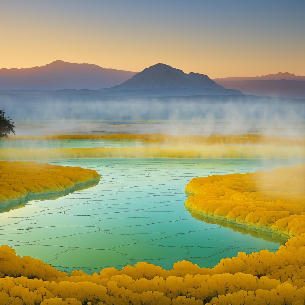 Tranquil Sulfur Springs Under Sunny Skies