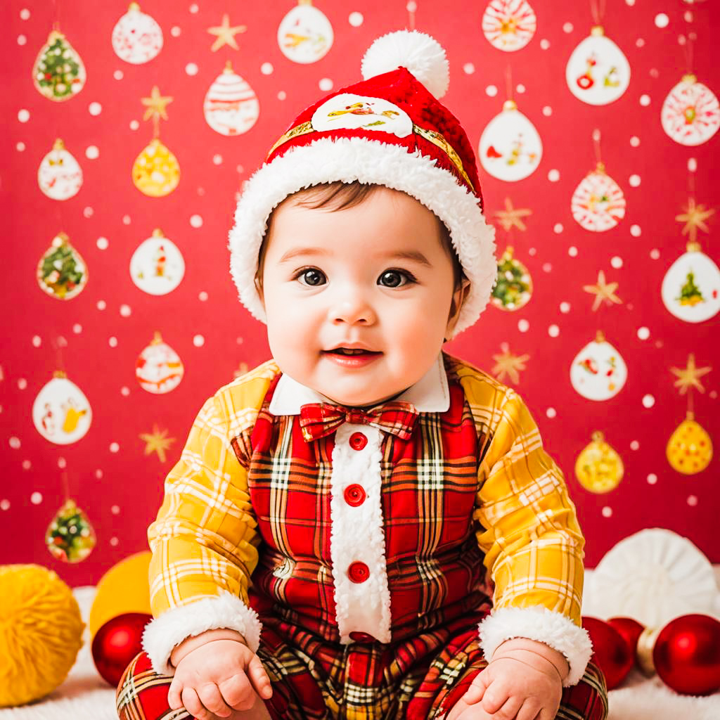 Charming Holiday Baby Portrait in Glamour