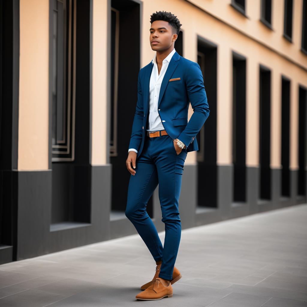 Stylish Young Man in Fitted Blazer