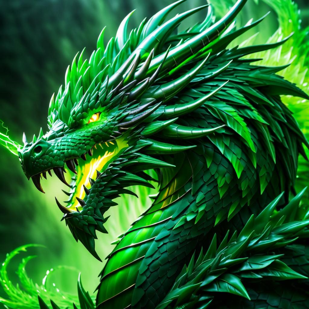 Fierce Chaotic Green Dragon Artwork