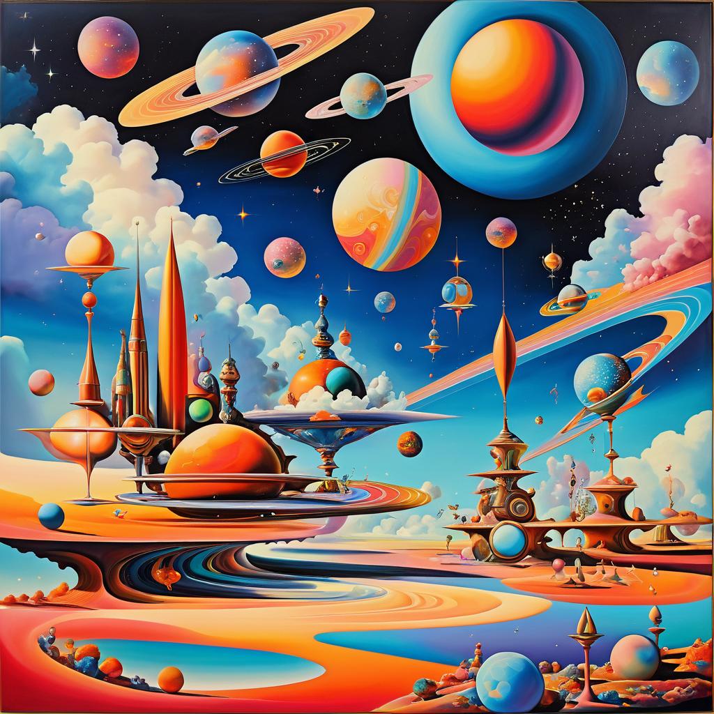 Cosmic Surrealism: A Retro Dreamscape