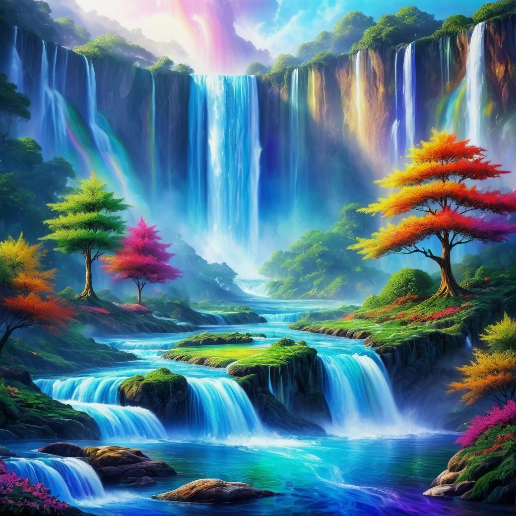 Majestic Waterfall Fantasy Artwork