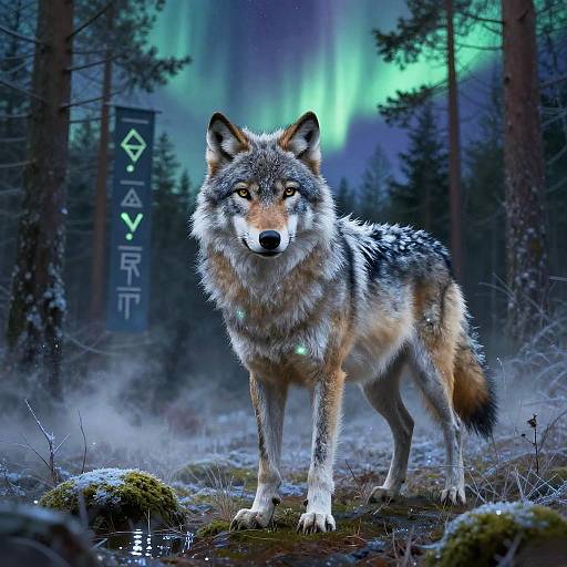 Silver Wolf Pack Alpha in Aurora Woods