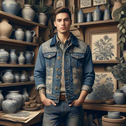 Young Man in Vintage Workshop Atmosphere