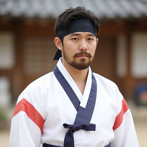 Realistic Korean Samurai Man Portrait