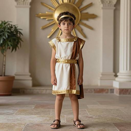 Photorealistic Boy in Ancient Roman Costume