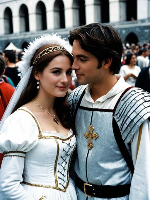 Couple in Romeo and Juliet Cosplay Costumes