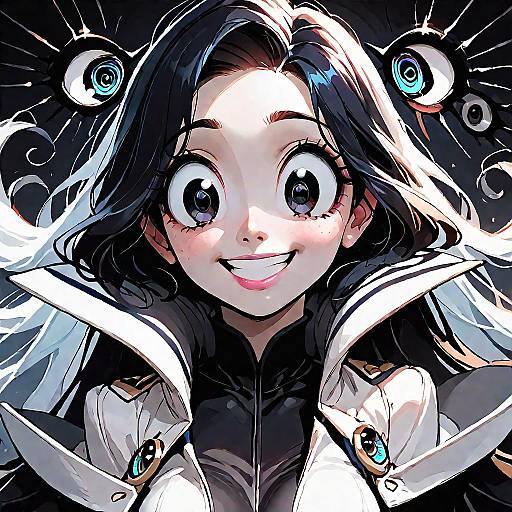 Provocative Long-Haired Girl, Revealing Pose