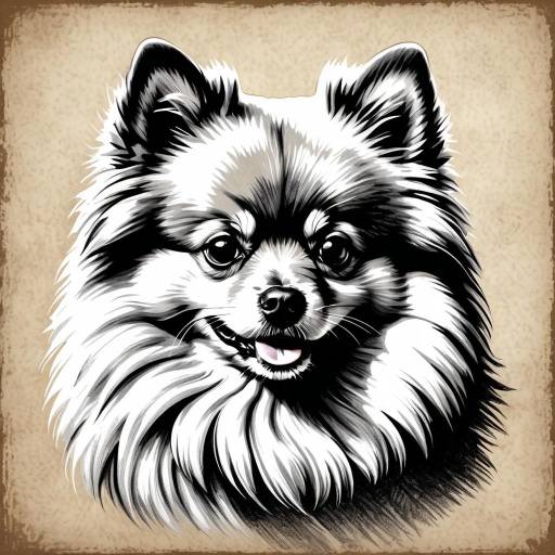 Majestic Pomeranian Portrait in Monochrome