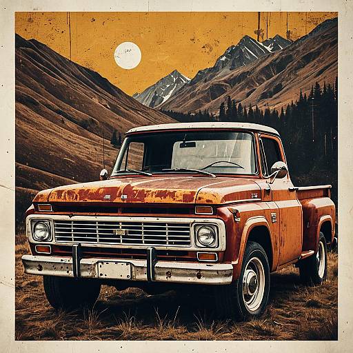 Vintage Rusty Classic Pickup Truck Poster