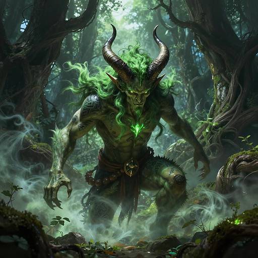 Green Hair Demon in Twisted Forest