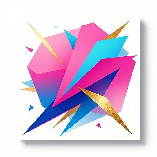 Vibrant Neon Geometric Abstract Art