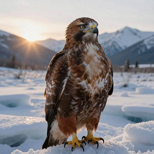 Cinematic Red-Tailed Hawk in Tundra