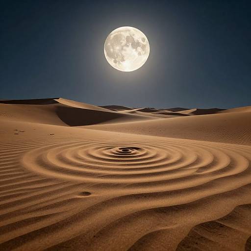 Luminous Moon Sand Desert Dreamscape