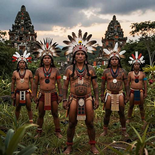 Nahua Warriors in Ancient Forest