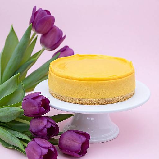 Vibrant Mango Mousse Cake Display