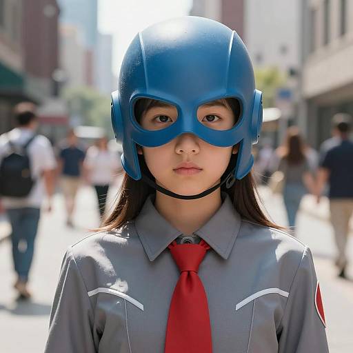 Young Girl in Megamind Superhero Costume