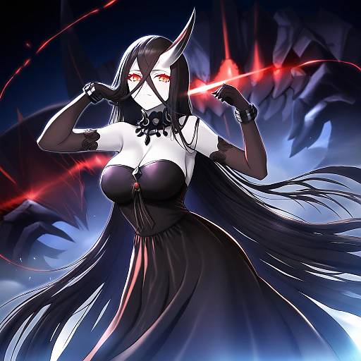 Illustration of Battleship water oni, kantai collection in the style of Harukigenia