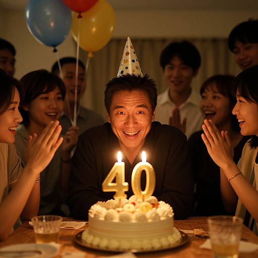 Joyful 40th Birthday Celebration Scene