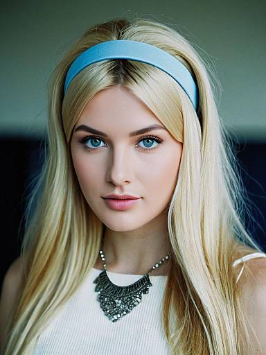 Realistic Blonde Girl with Jewelry