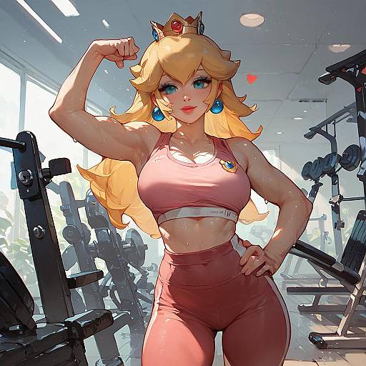 Fit Princess: Gym-Ready Female Flexing