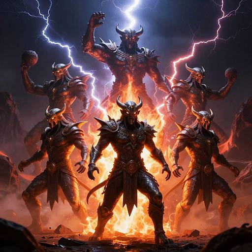 Ancient Elemental Guardians of Lightning and Heat