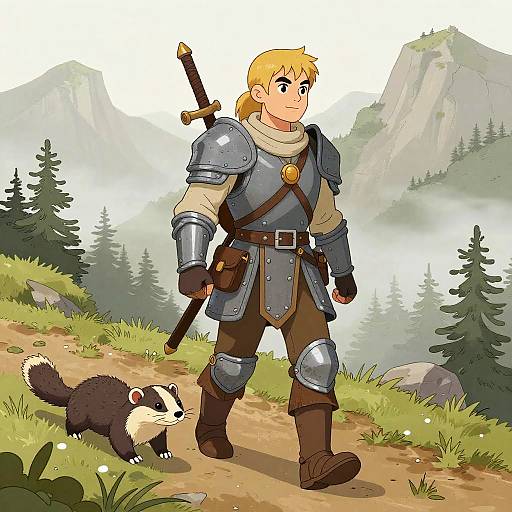 Intrepid Halfling Explorer with Weasel