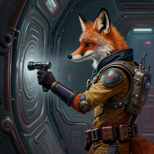 Anthro Fox Space Pirate Unlocking Door