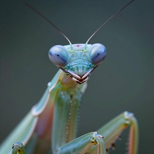 Ultra-Macro Photography of Praying Mantis Face