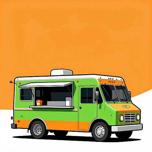 Vivid Pop Art Food Truck Illustration