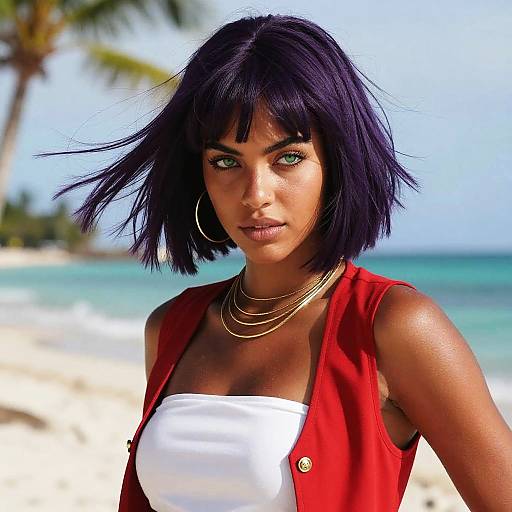 Fashion Portrait on Caribbean Beach