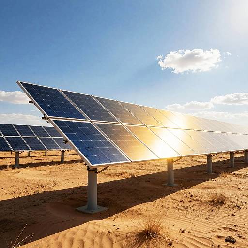 Radiant Solar Panels in Desert