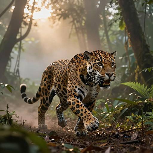 Hyper-Realistic Bionic Jaguar in Jungle