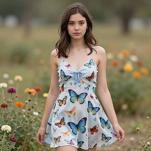 Realistic Butterfly Birthday Dress Girl