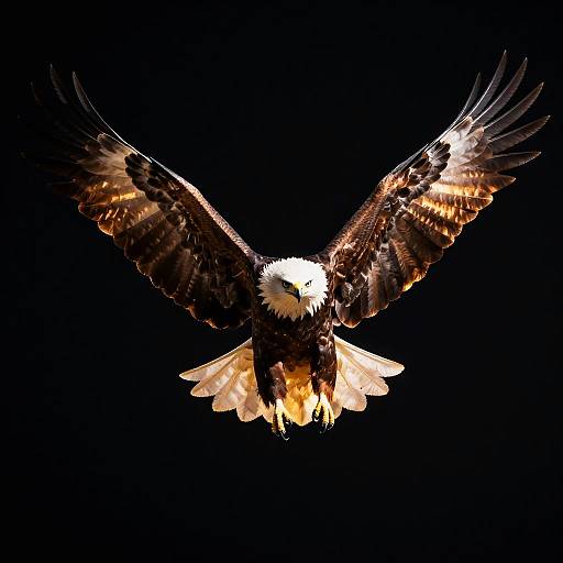 Glowing Eagle in Flight