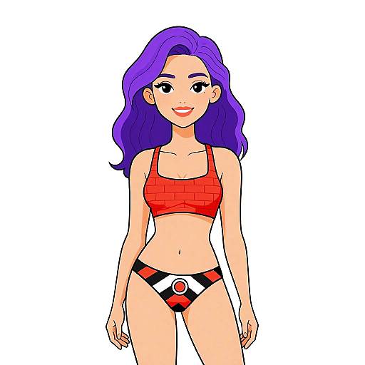 Smiling Woman in Stylish Swimwear