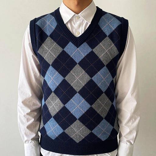 Argyle Sweater Vest with Pigeoncore Style