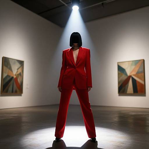 Bold Red Blazer in Spotlight