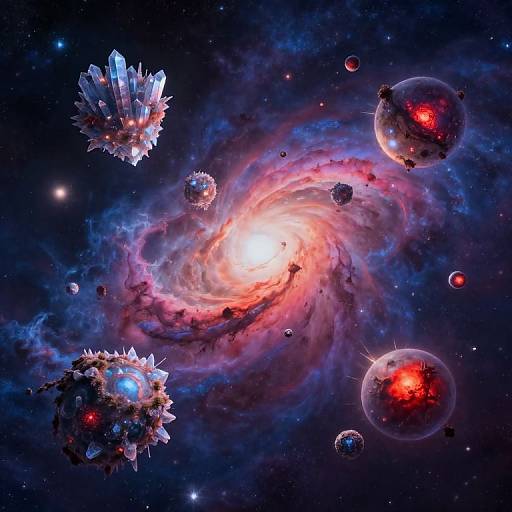 Ethereal Floating Islands in Nebula