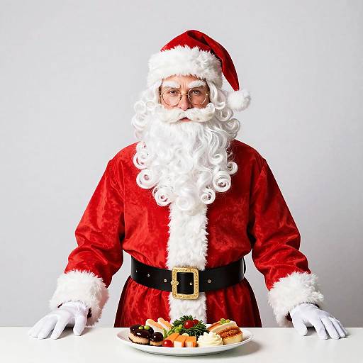 Santa Claus with Holiday Snacks