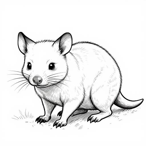 Romantic Black and White Tasmanian Devil Art