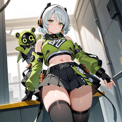 Illustration of Anby demara, zenless zone zero in the style of Shan