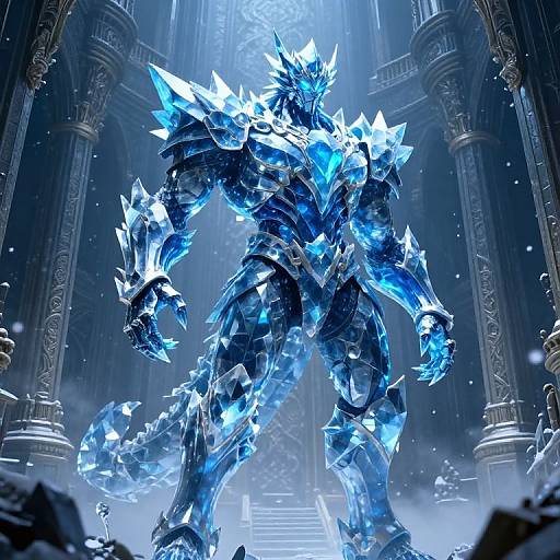 Epic Blue Crystal Monster Battle