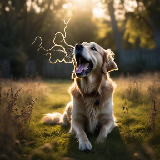 Golden Retriever in a Mystical Meadow Golden Retriever in a Mystical Meadow
