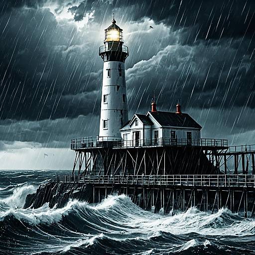 High-Tech Lighthouse Concept Art Sketches