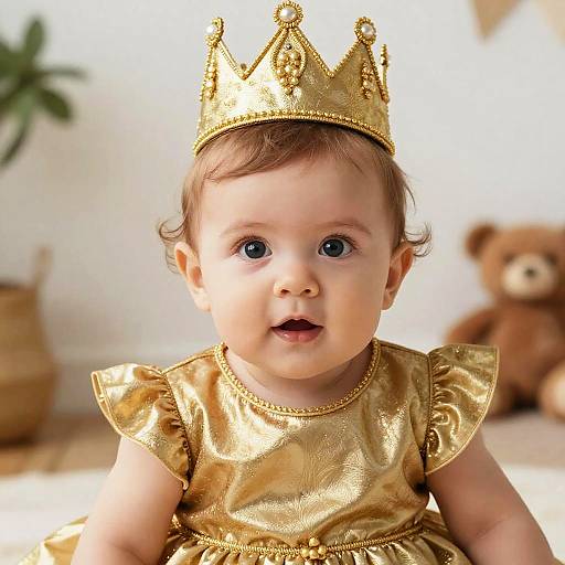 Toddler in Gold Zalgo Costume