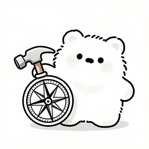 Fluffy Compass and Hammer Sketch