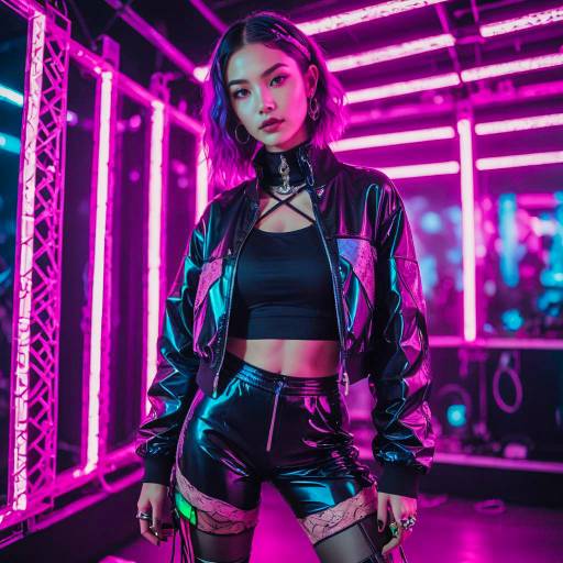Vibrant Cyberpunk Rave Fashion Shoot