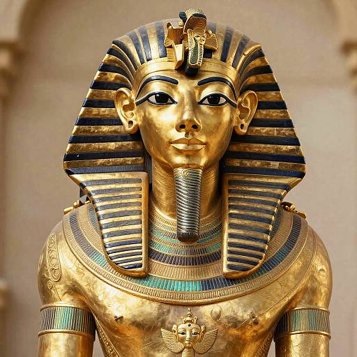 Regal Egyptian Pharaoh in Gold Attire