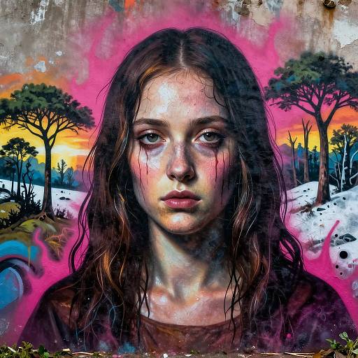 Dramatic Cinematic Graffiti Portrait